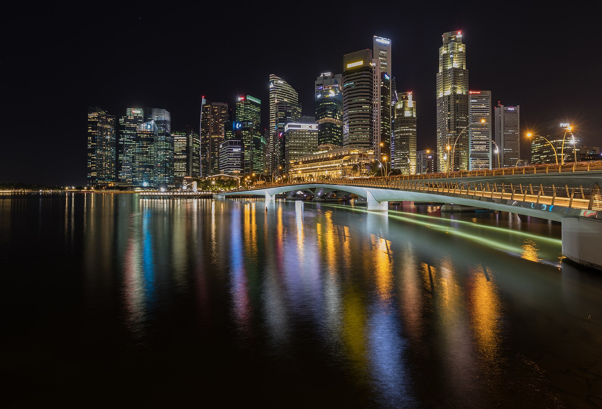 CBD skyline with Esplanade Bridge
